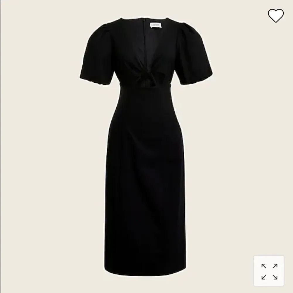 J. Crew Cutout puff-sleeve dress in cotton twill
